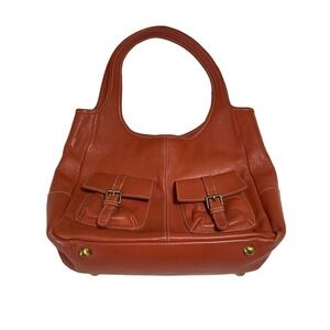 Boden Orange Leather Shoulder Bag